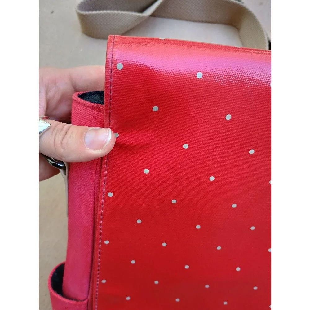 Franklin Covey Laptop Red Polka Dot Business Lap Top Bag Messenger Bag